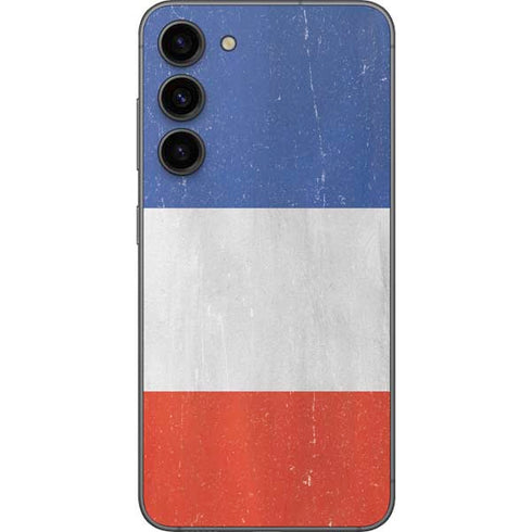 French Flag Distressed Galaxy S23 Plus Skin